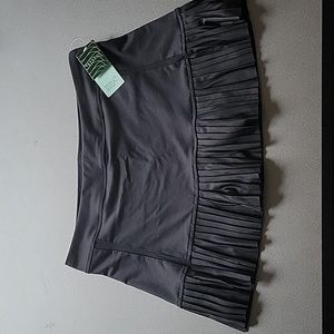 Inphorm Classic Pleated tennis golf 13.5 Inch Skirt skort  - BLACK  sz Large